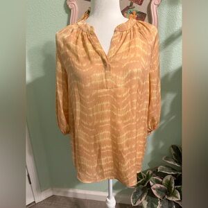 Simply Vera Vera Wang Peach and Cream Tie-Dye Tunic Blouse